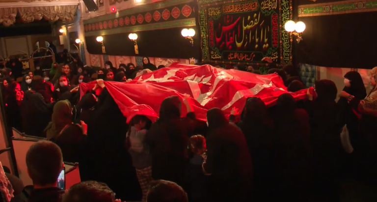 Photo Gallery of the arrival of the flag of the shrine of Imam Hussein (as) in the Islamic Centre of England